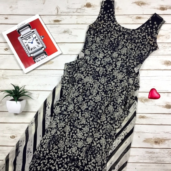 Nanette Lepore Dresses & Skirts - Nanette Lepore Sleeveless Floral & Striped Dress